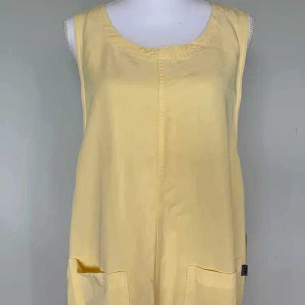 NWT Vintage Light Yellow Chore Maxi Dress | Large | Pockets - Picture 3 of 4